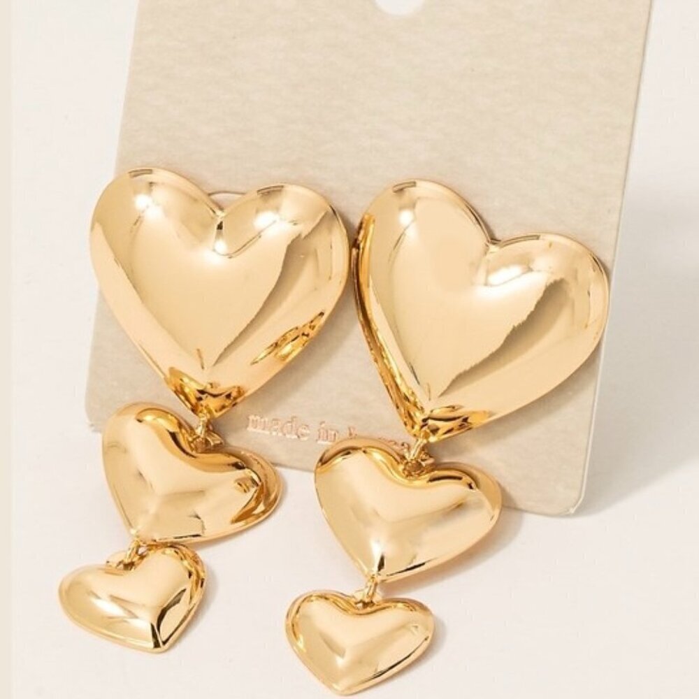 AMARA GOLD HEART EARRINGS
